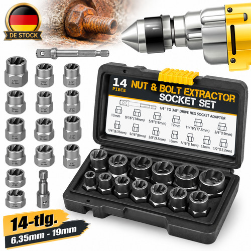 Tlg mutter ausdreher - 14-tlg,